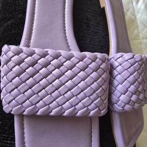 Braided Lavender Slide Sandals